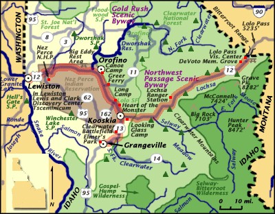 Highway 12 Idaho Map Northwest Passage Scenic Byway - An All-American Road Along The Lewis And  Clark Trail